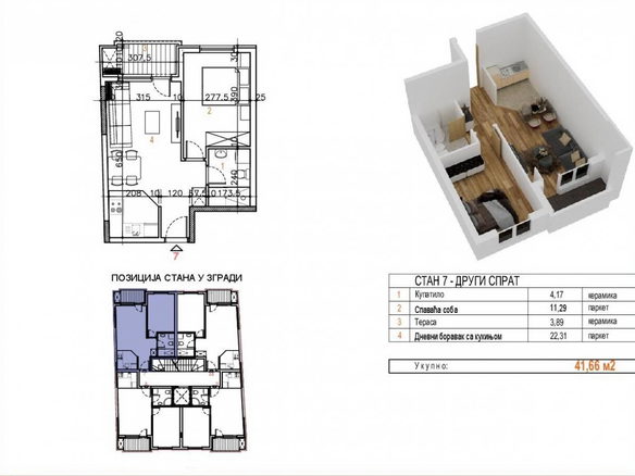 Stan Prodaja Novi Sad  42 m2