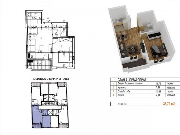 Stan Prodaja Novi Sad  39 m2