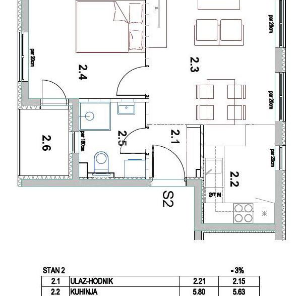 Dvosoban stan na prodaju, Borča, Beograd, 45.74m², 82.300 €