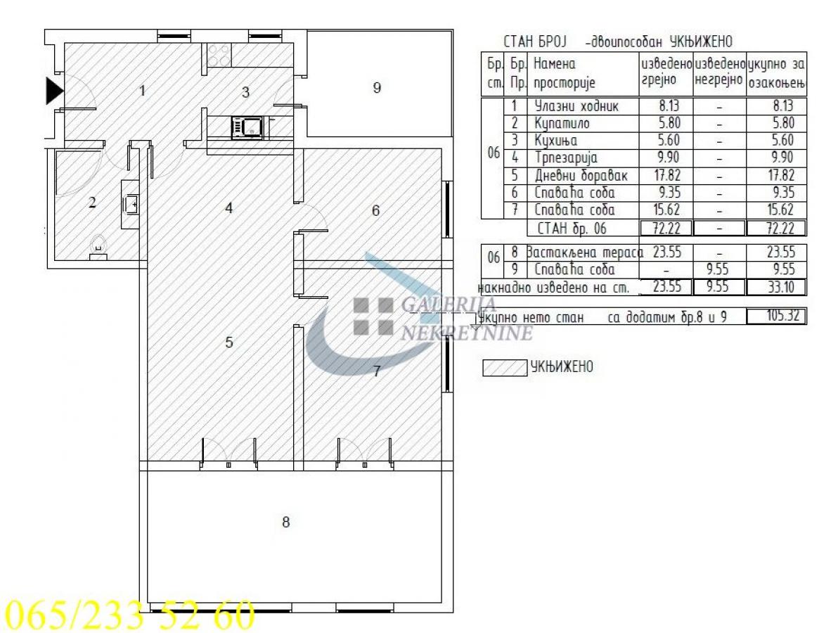 Četvorosoban stan na prodaju, Vojvode Vlahovića, Beograd, 105m², 260.000 €