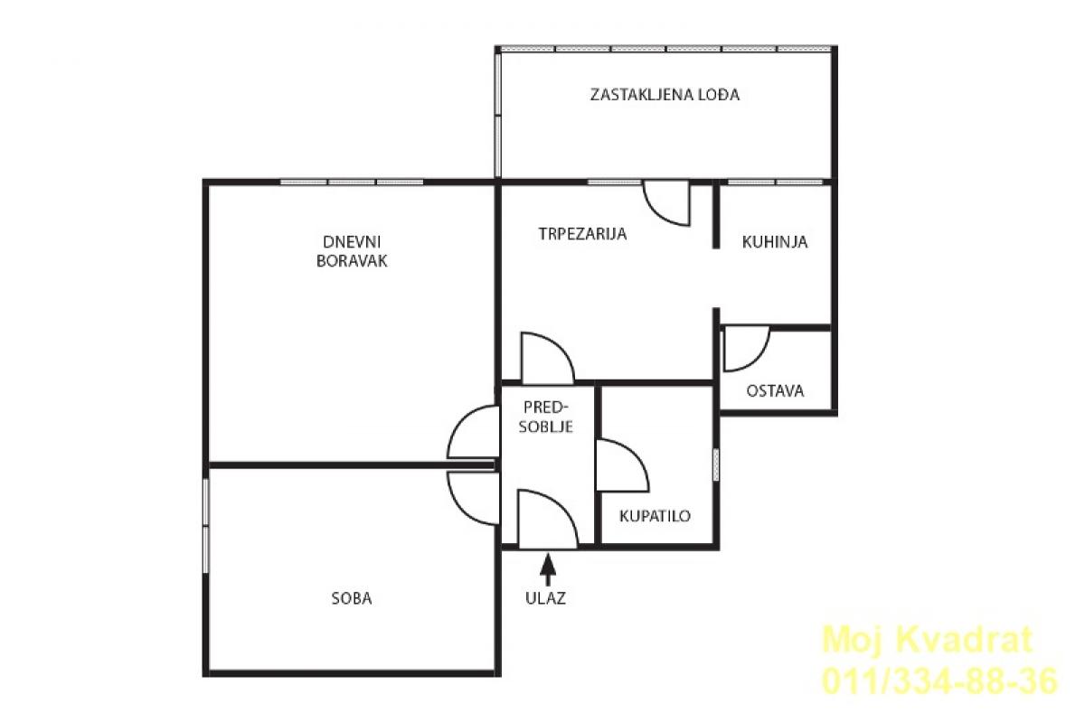 Dvosoban stan na prodaju, Karaburma, Beograd, 55m², Visoko prizemlje, 153.000 €