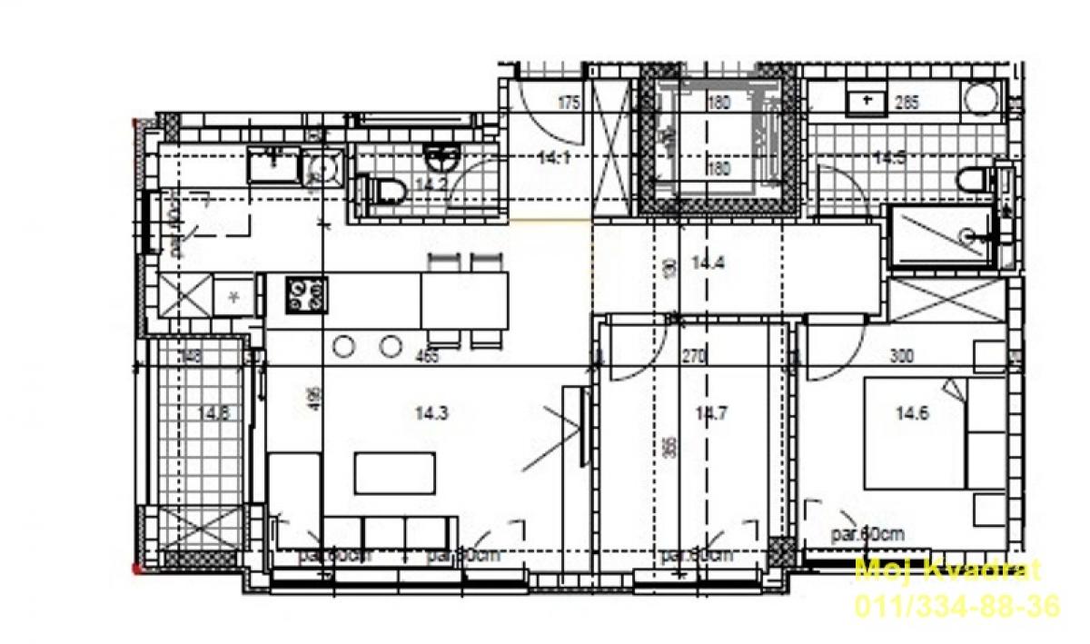 Trosoban stan na prodaju, Banovo Brdo, Beograd, 69m², 243.000 €