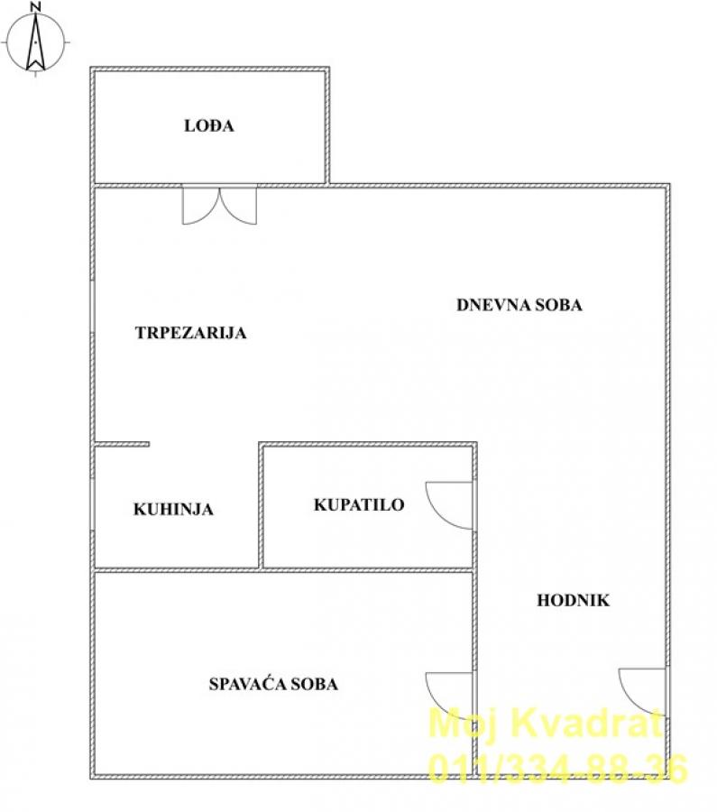 Dvosoban stan na prodaju, Kneževac, Beograd, 44m², 132.500 €