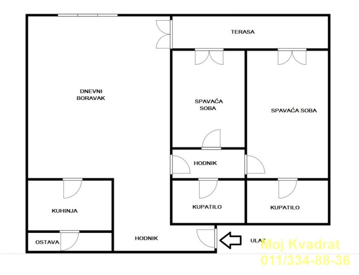 Trosoban stan na prodaju, Novi Beograd, Beograd, 84m², 305.000 €