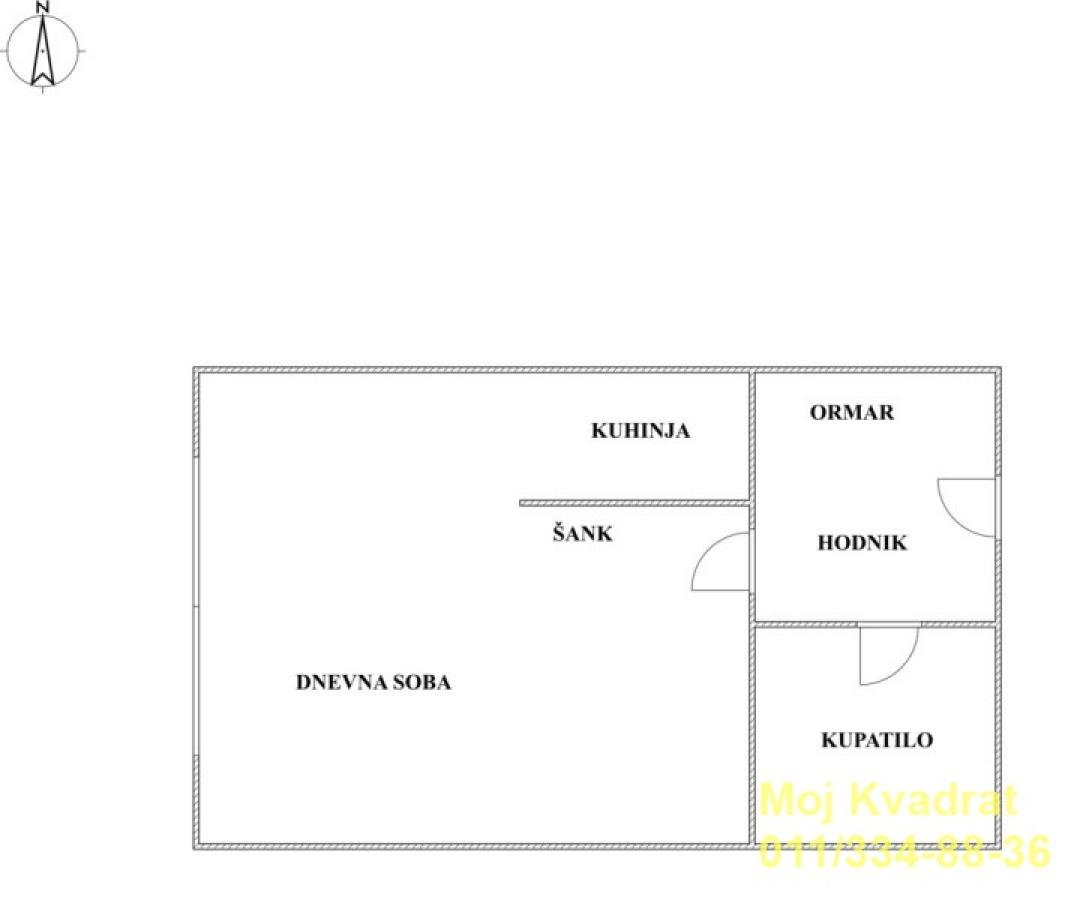 Garsonjera na prodaju, Blok 11c – Stari Merkator, Beograd, 21m², 114.000 €