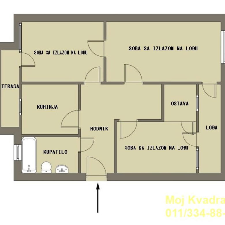 Trosoban stan na prodaju, Dorćol, Beograd, 81m², 395.000 €