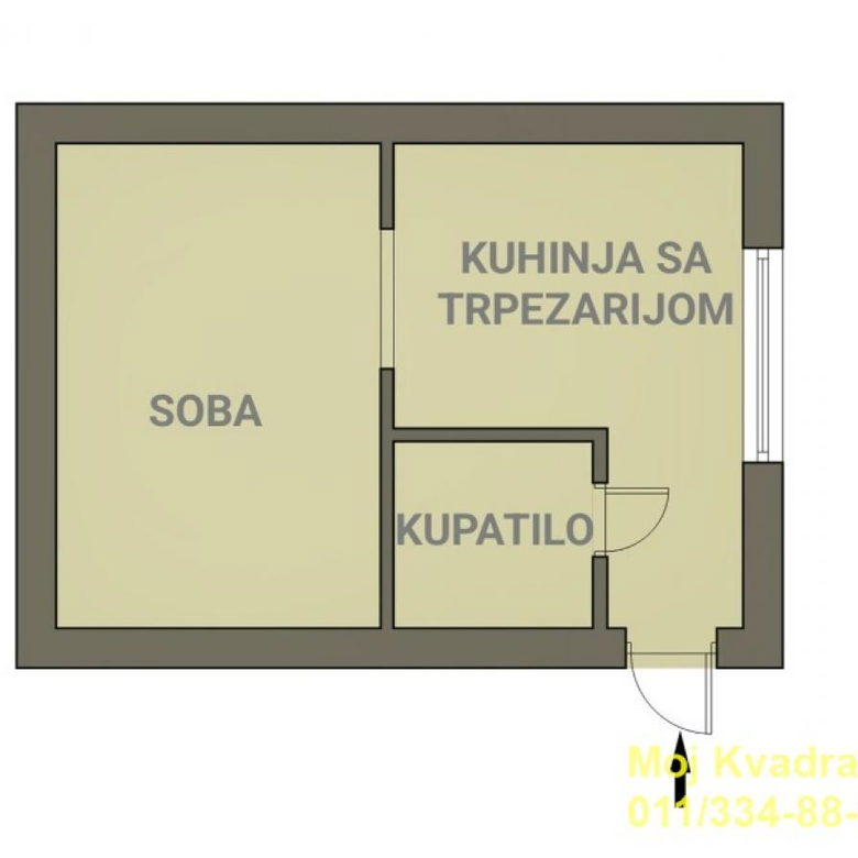 Garsonjera na prodaju, Crveni Krst, Beograd, 23m², 99.000 €