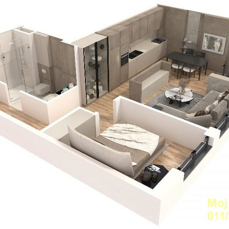 Dvosoban stan na prodaju, Banovo Brdo, Beograd, 53m², 186.760 €