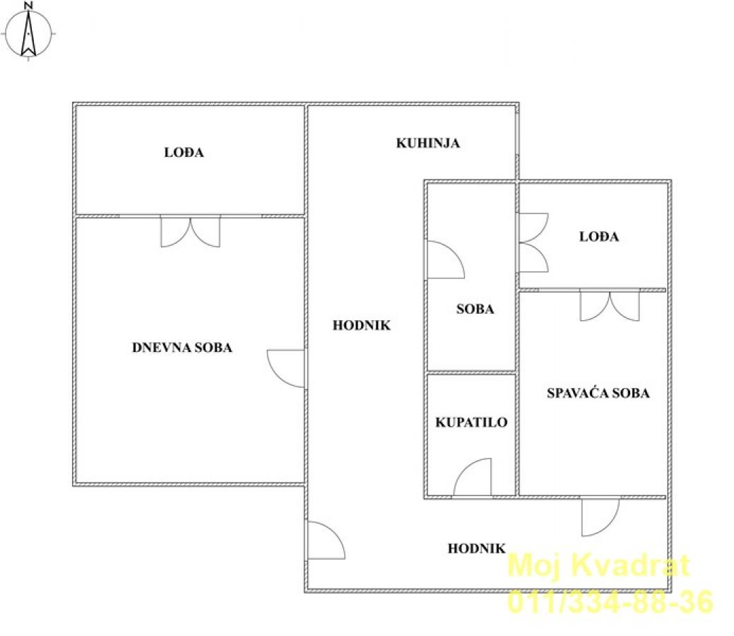 Dvoiposoban stan na prodaju, Labudovo Brdo, Beograd, 58m², 143.000 €