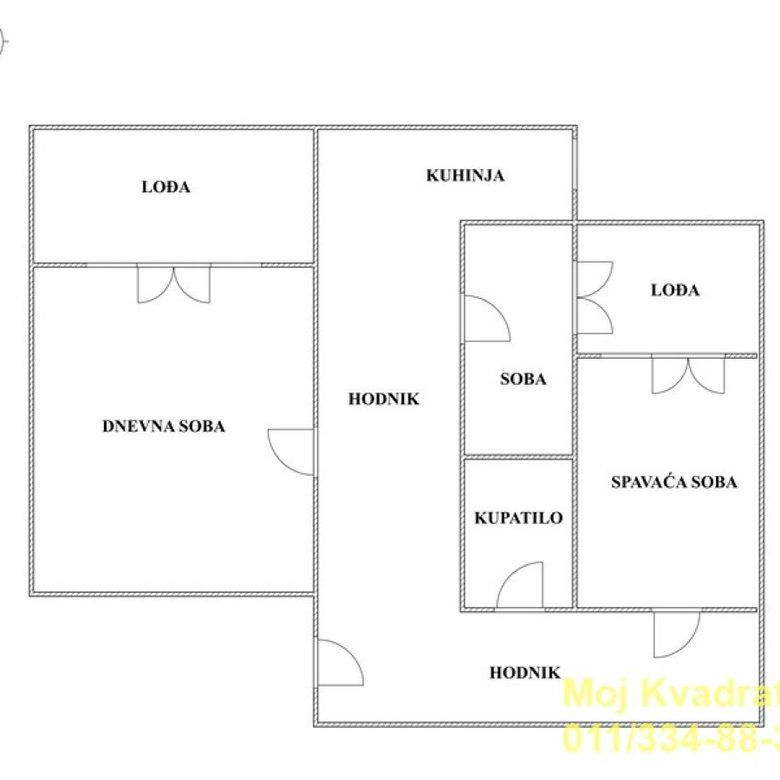 Dvoiposoban stan na prodaju, Labudovo Brdo, Beograd, 58m², 143.000 €