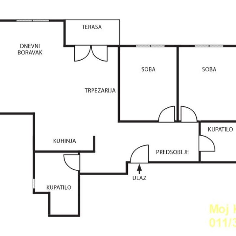 Dvoiposoban stan na prodaju, Đeram Pijaca, Beograd, 67m², 300.000 €