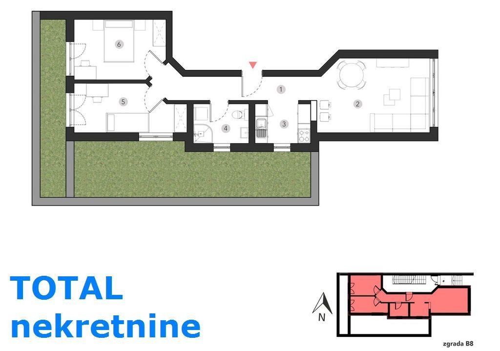 Trosoban stan na prodaju, Popovica, Novi Sad, 58m², 184.000 €