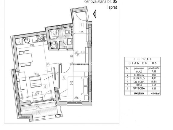 Stan Prodaja Novi Sad  46 m2