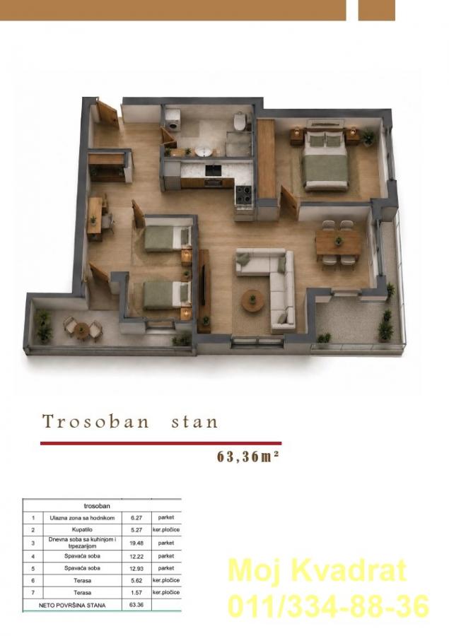 Stan Prodaja Beograd Cvetkova Pijaca 63 m2