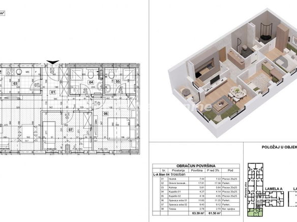 Stan Prodaja Novi Sad  63 m2