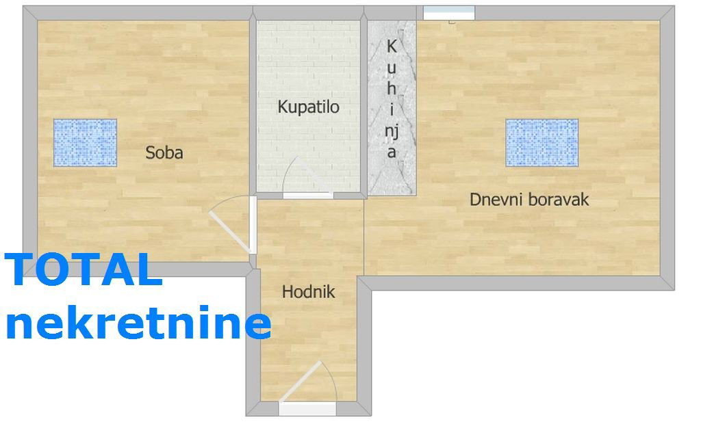 skica Jednoiposoban stan na prodaju, Centar, Novi Sad, 30m², 77.250 €