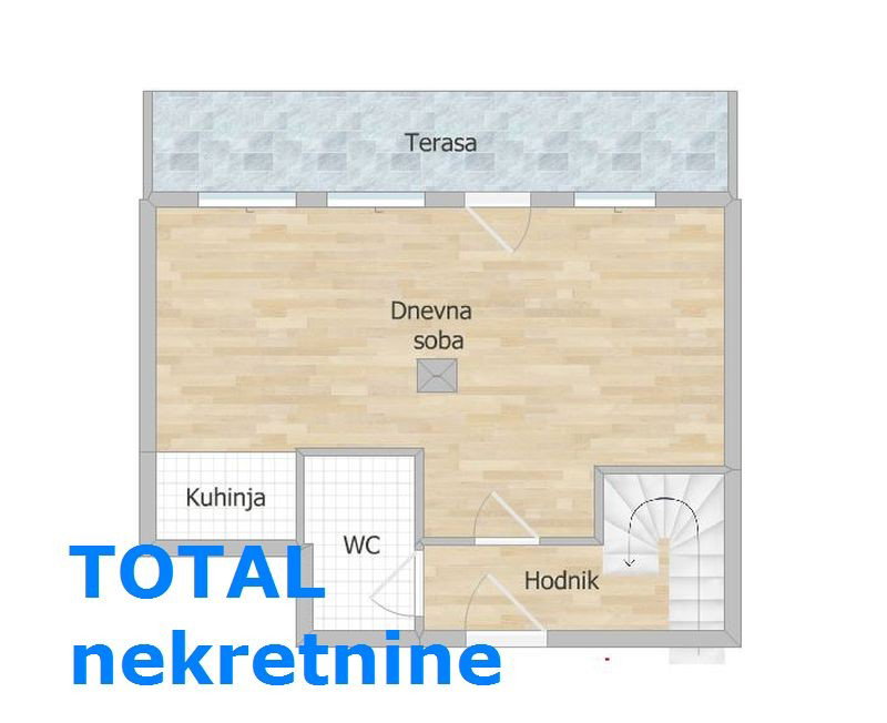 skica Trosoban stan na prodaju, Petrovaradin, Novi Sad, 68m², 133.900 €