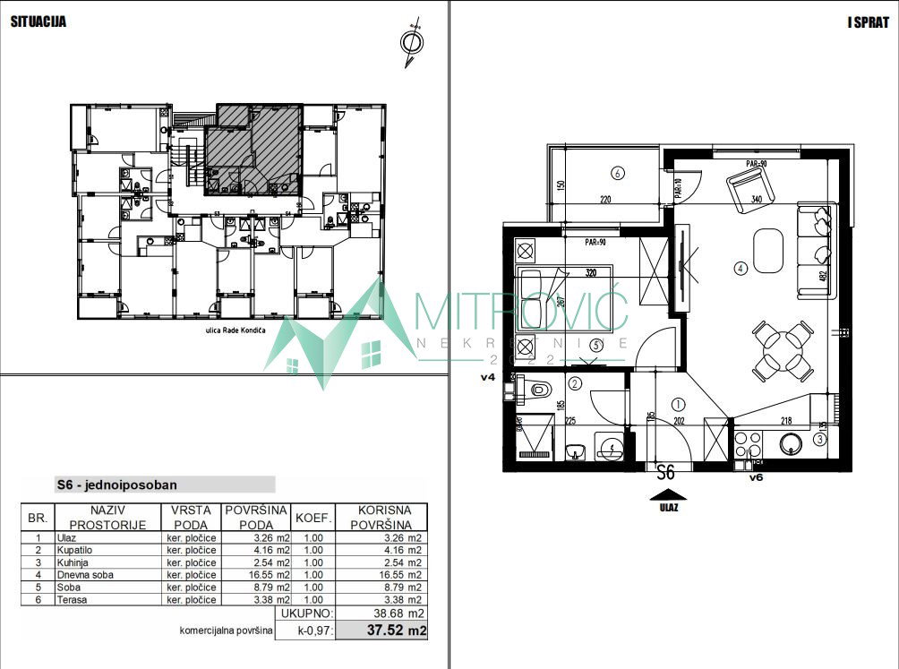Jednoiposoban stan na prodaju, Futog, Novi Sad, 38m², 75.040 €