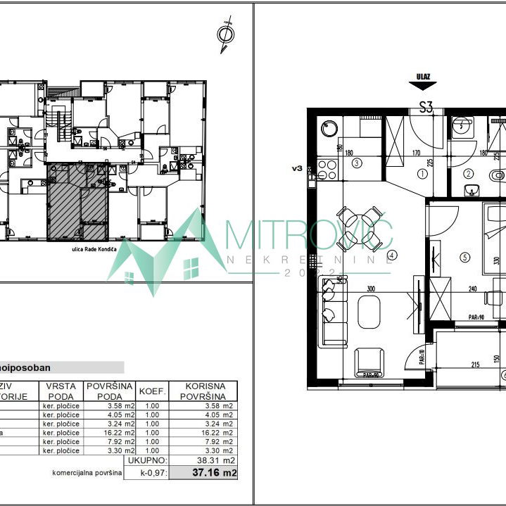 Jednoiposoban stan na prodaju, Futog, Novi Sad, 37m², 74.320 €