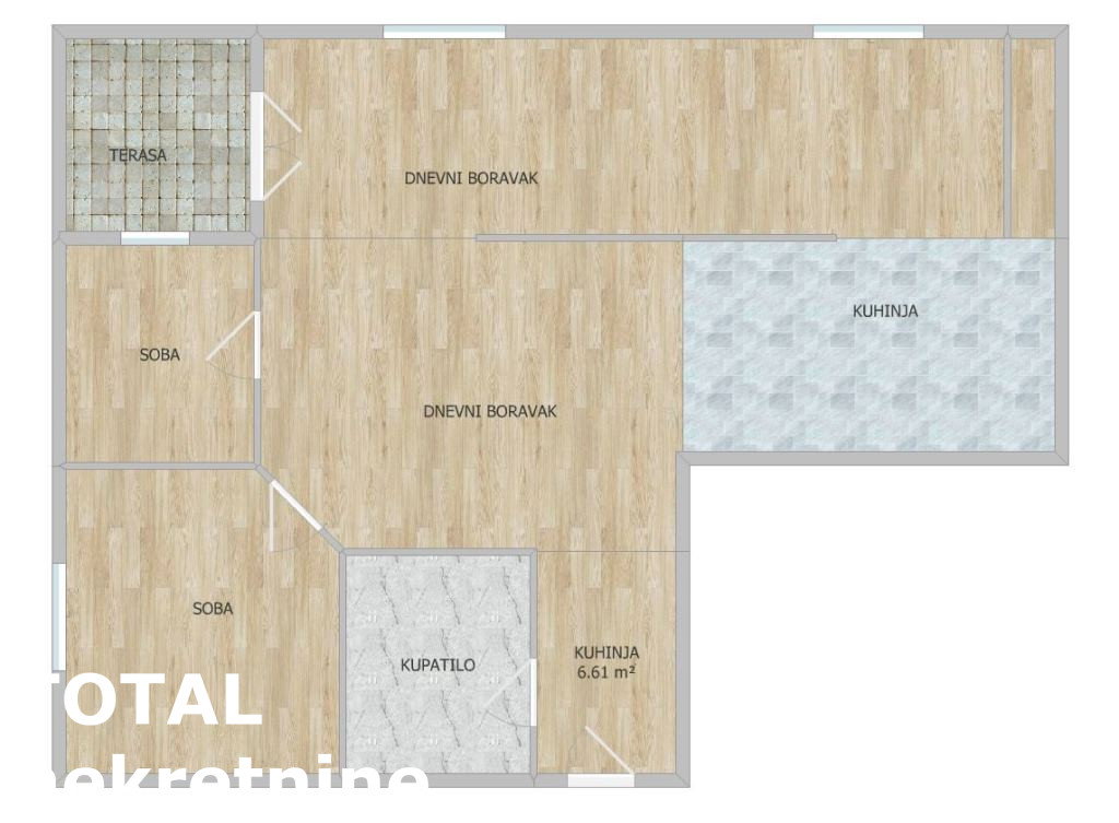 Trosoban stan na prodaju, Adice, Novi Sad, 58m², 130.000 €