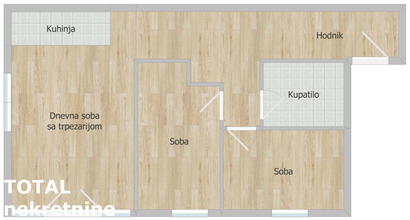 Dvoiposoban stan na prodaju, Adice, Novi Sad, 50m², 100.000 €