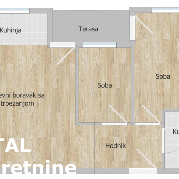Dvoiposoban stan na prodaju, Telep, Novi Sad, 44m², 128.000 €