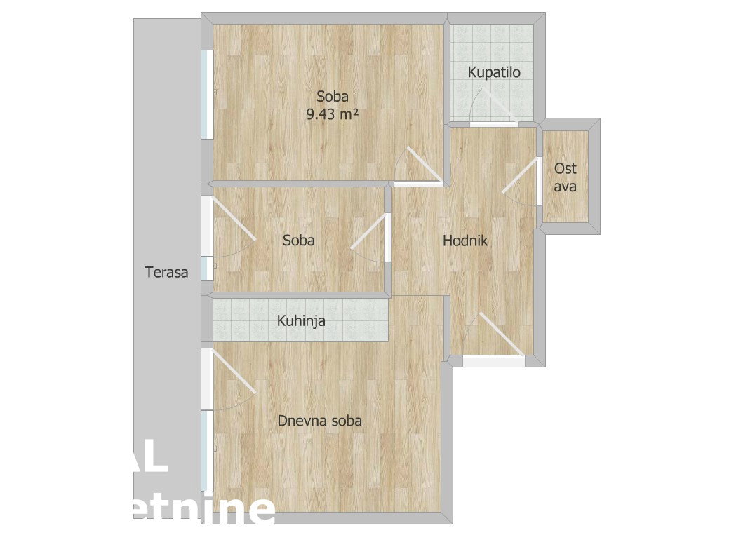 Dvoiposoban stan na prodaju, Grbavica, Novi Sad, 52m², 175.000 €