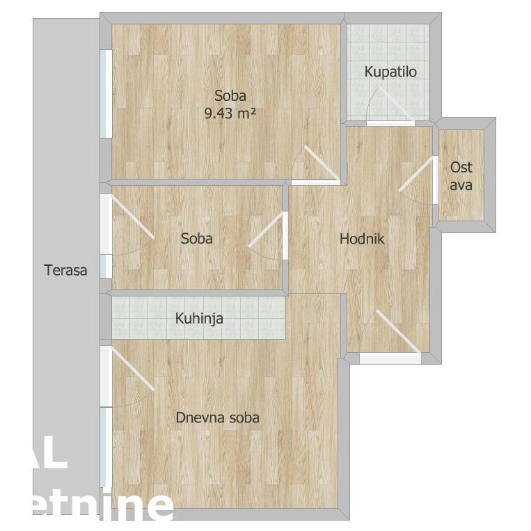 Dvoiposoban stan na prodaju, Grbavica, Novi Sad, 52m², 175.000 €