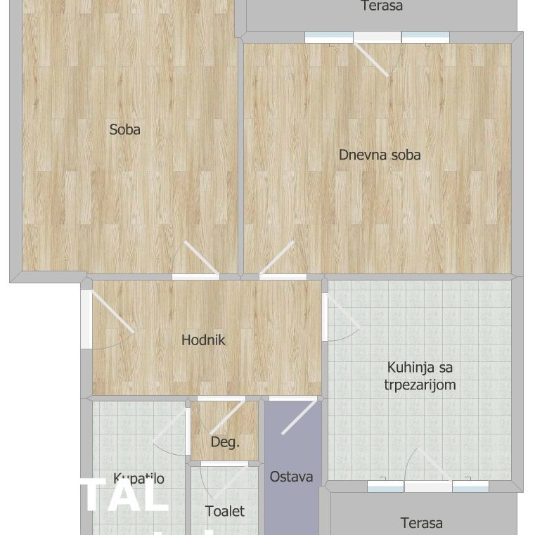 Dvoiposoban stan na prodaju, Kej, Novi Sad, 68m², 205.000 €