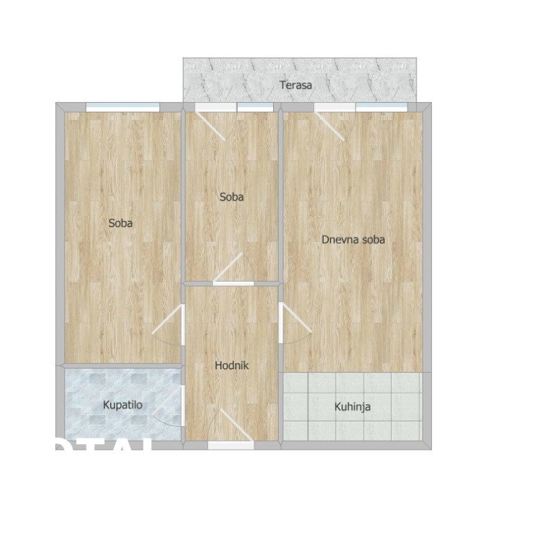 Dvoiposoban stan na prodaju, Nova Detelinara, Novi Sad, 54m², 140.000 €