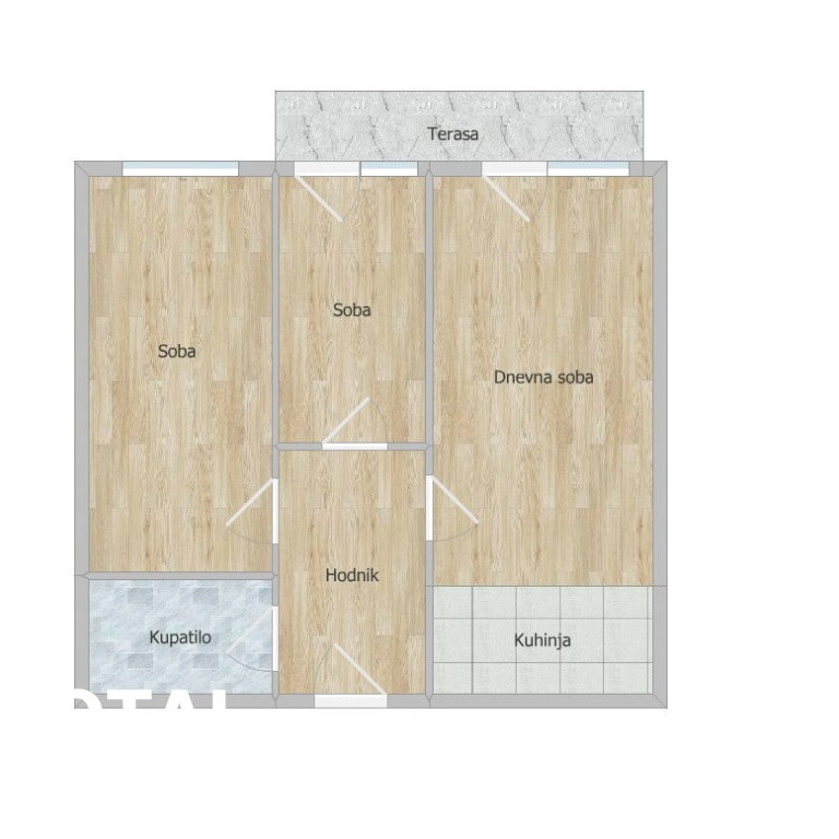 Dvoiposoban stan na prodaju, Nova Detelinara, Novi Sad, 54m², 140.000 €