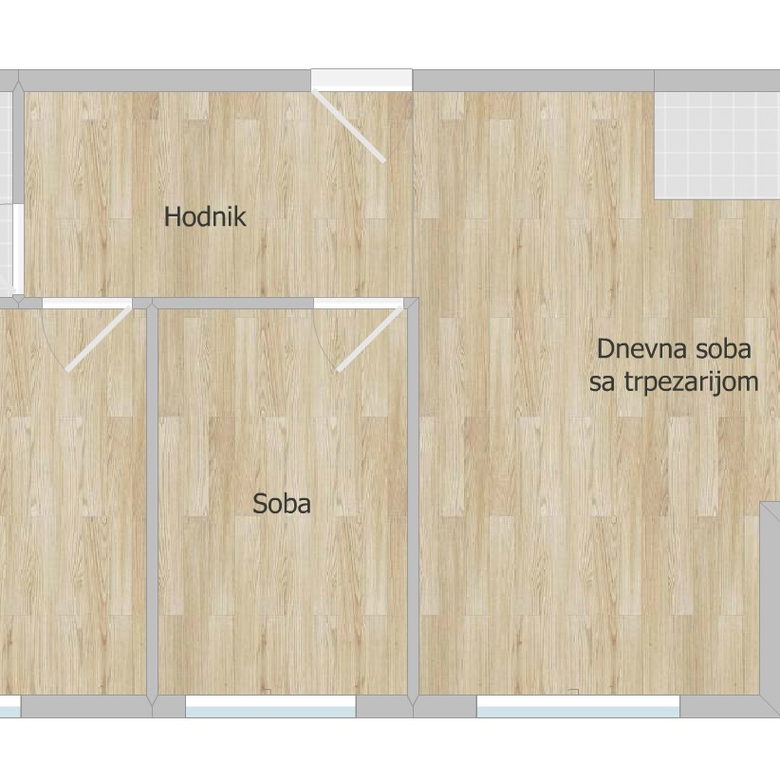 Dvoiposoban stan na prodaju, Nova Detelinara, Novi Sad, 58m², 191.400 €