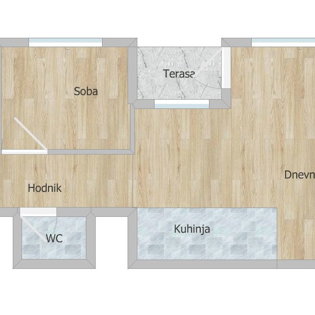Dvoiposoban stan na prodaju, Podbara, Novi Sad, 57m², 150.500 €
