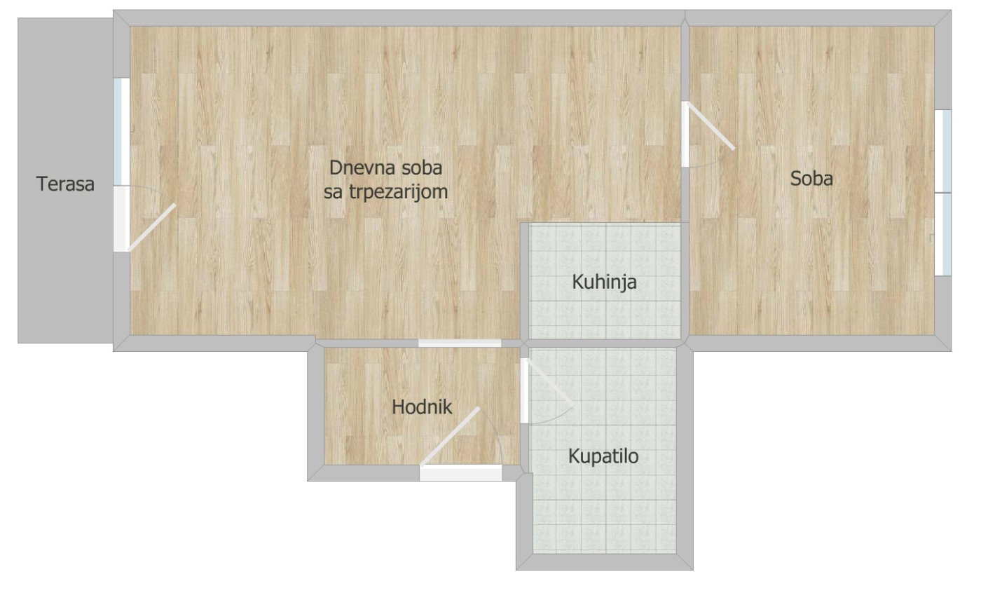 Dvosoban stan na prodaju, Detelinara, Novi Sad, 47m², 125.000 €