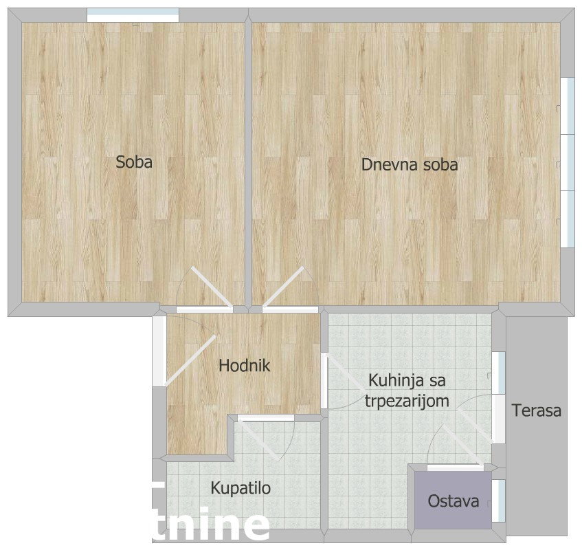 Dvosoban stan na prodaju, Grbavica, Novi Sad, 48m², 120.000 €