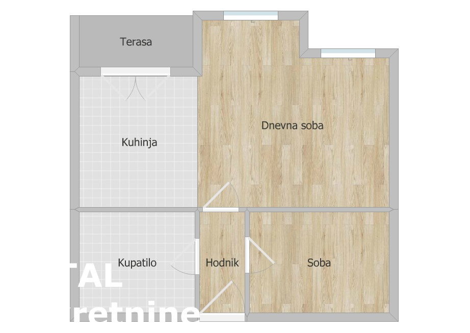 Dvosoban stan na prodaju, Nova Detelinara, Novi Sad, 44m², 126.200 €