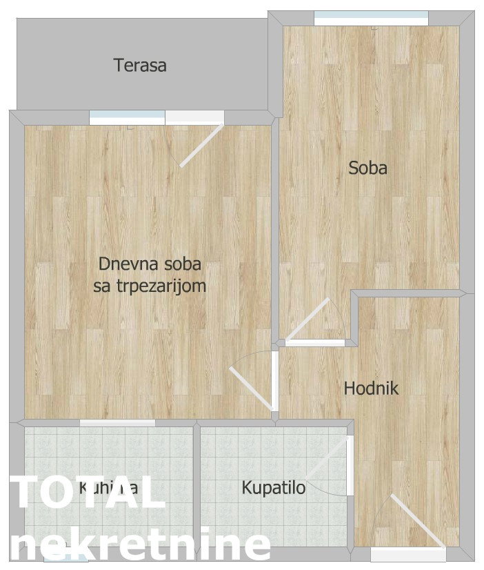 Dvosoban stan na prodaju, Nova Detelinara, Novi Sad, 37m², 116.000 €