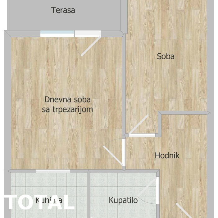 Dvosoban stan na prodaju, Nova Detelinara, Novi Sad, 37m², 116.000 €