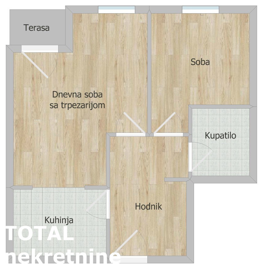 Dvosoban stan na prodaju, Nova Detelinara, Novi Sad, 45m², 129.000 €