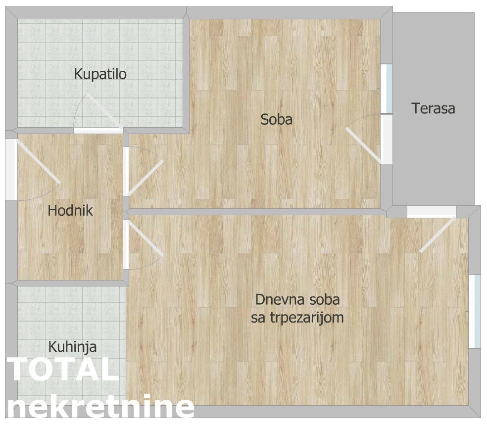 Dvosoban stan na prodaju, Nova Detelinara, Novi Sad, 45m², 144.000 €