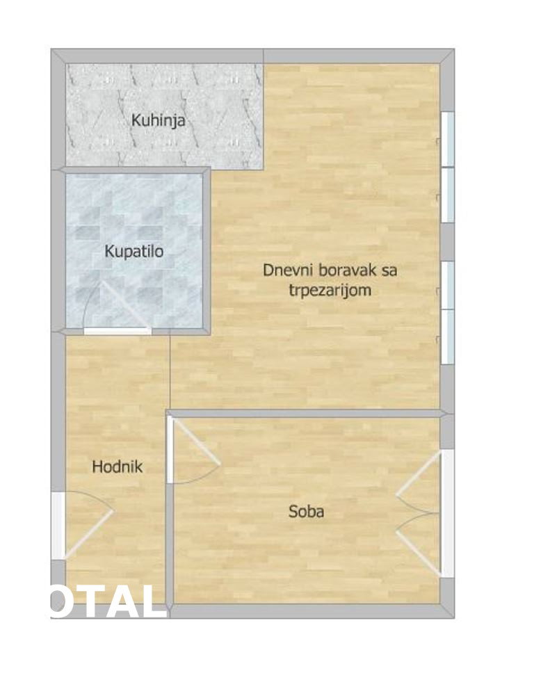 Dvosoban stan na prodaju, Podbara, Novi Sad, 42m², 134.400 €
