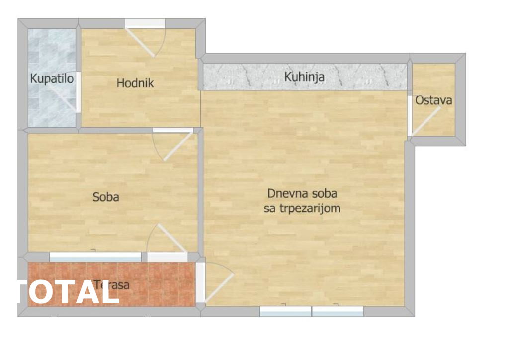 Dvosoban stan na prodaju, Salajka, Novi Sad, 43m², 136.000 €
