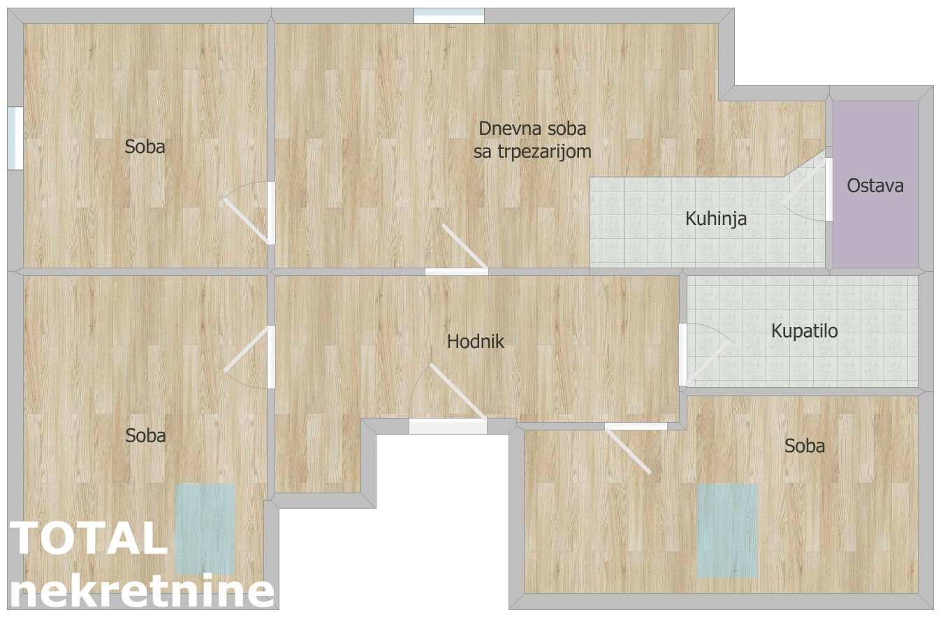 Troiposoban stan na prodaju, Salajka, Novi Sad, 81m², 115.000 €
