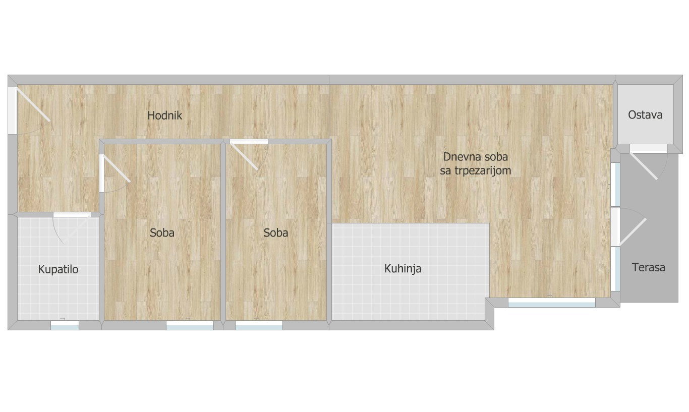 Trosoban stan na prodaju, Tatarsko Brdo, Novi Sad, 93m², 219.940 €