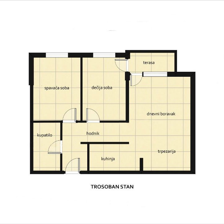 Trosoban stan na prodaju, Nova Detelinara, Novi Sad, 63m², 1. sprat, 249.000 €