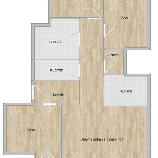 Troiposoban stan na prodaju, Sajmište, Novi Sad, 104m², 350.000 €