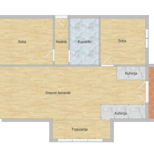 Trosoban stan na prodaju, Adice, Novi Sad, 81m², 120.000 €