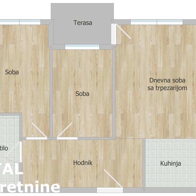 Trosoban stan na prodaju, Cara Dušana, Novi Sad, 59m², 200.000 €