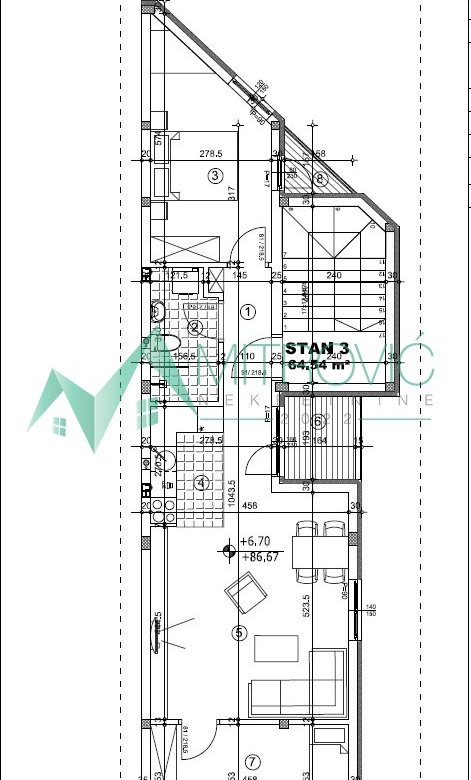Trosoban stan na prodaju, Veternik, Novi Sad, 67m², 159.400 €