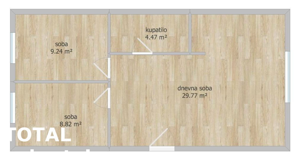 Trosoban stan na prodaju, Adice, Novi Sad, 53m², 87.450 €